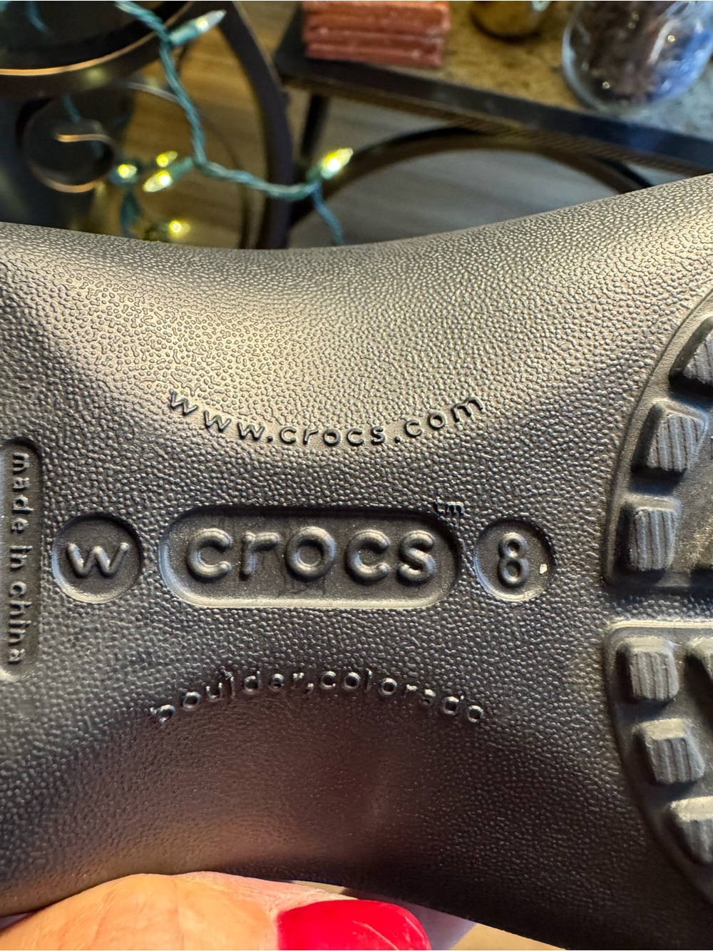 CROCS Black Slip-On Clog Mules with Patterned Insole - Picture 11 of 11